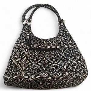 Vera Bradley Black & Cream Floral Quilted Tote
